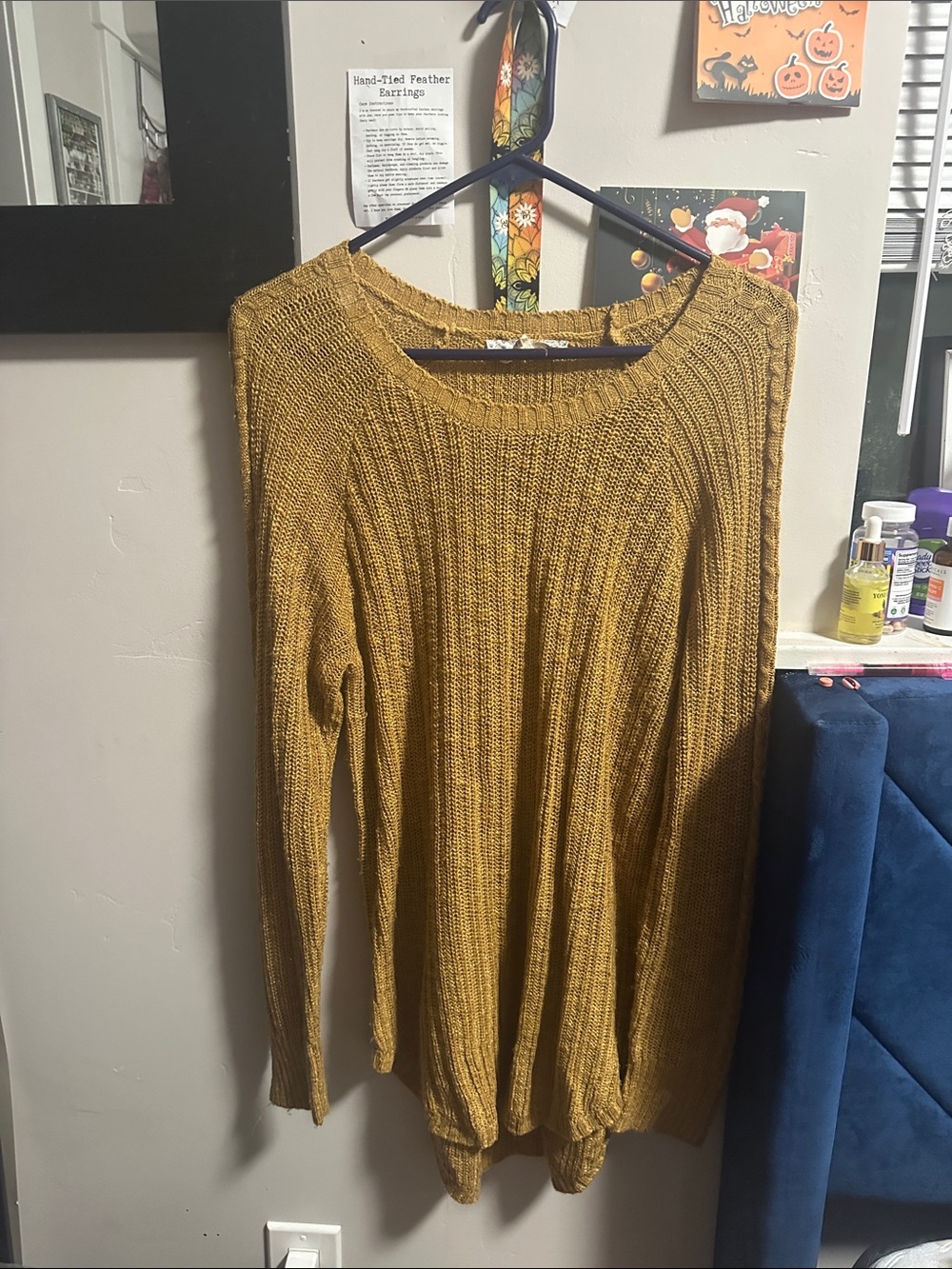 Pink Republic Mustard Yellow Scoop Neck Knit Sweater